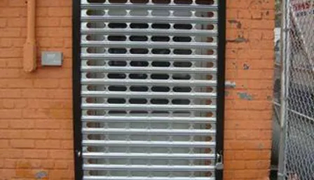See-thru back facility door gate installation